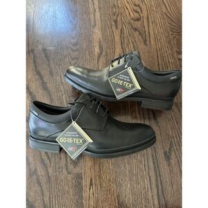 Clarks London Map GTX Oxford Shoes Mens Size 10 Black Gore-Tex Waterproof Dress